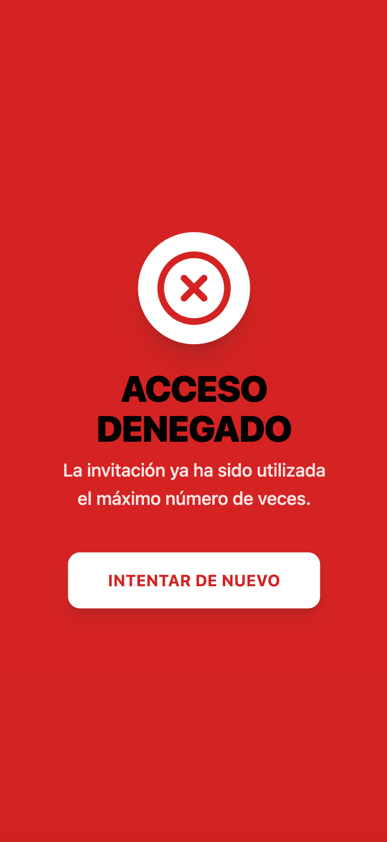Entrada fallida