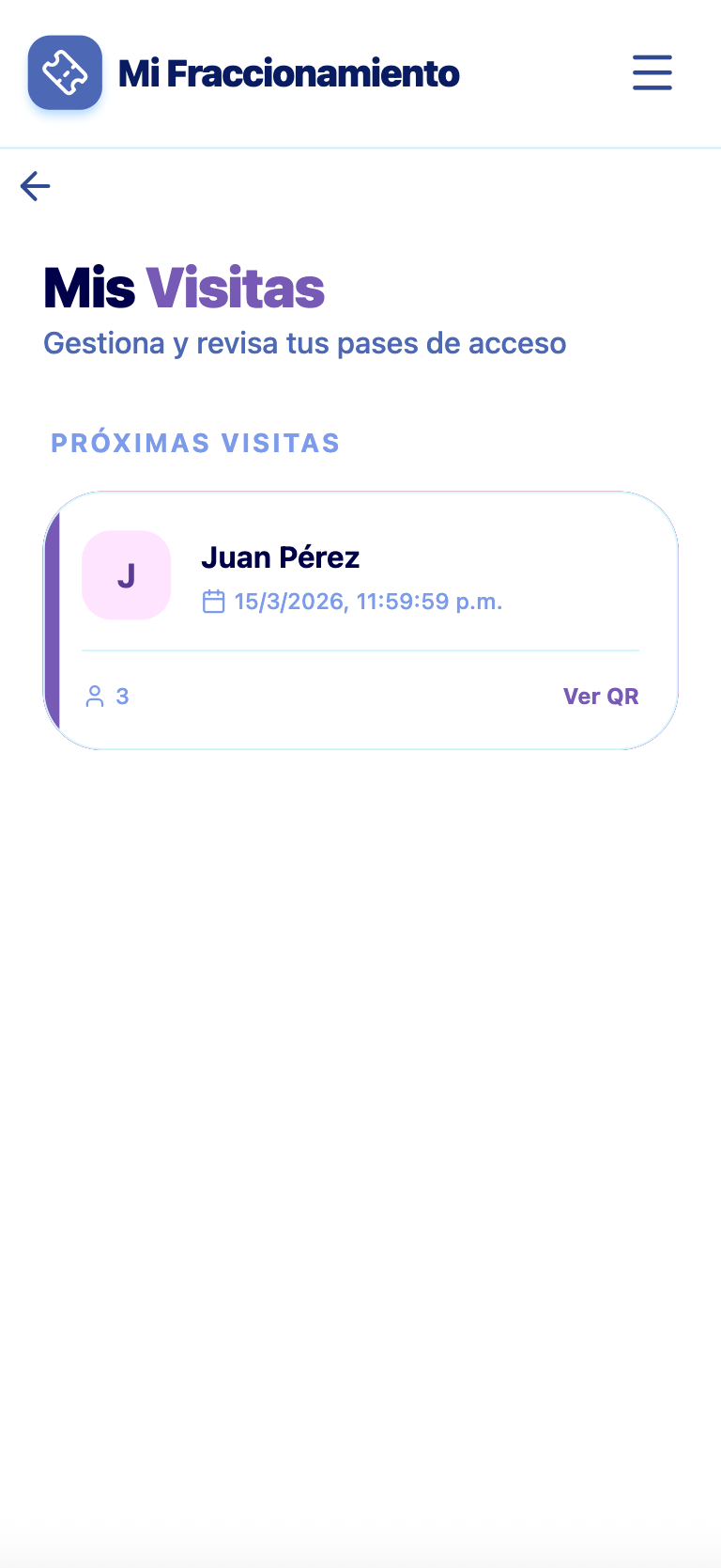 Listado de visitas