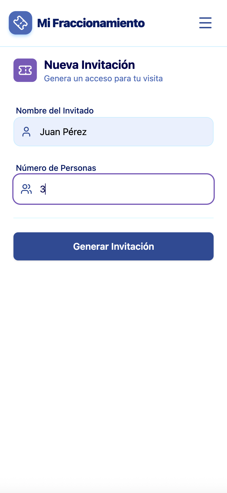 Crear nueva invitación